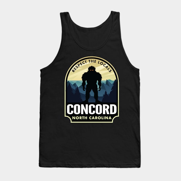 Concord North Carolina Bigfoot Sasquatch Tank Top by HalpinDesign